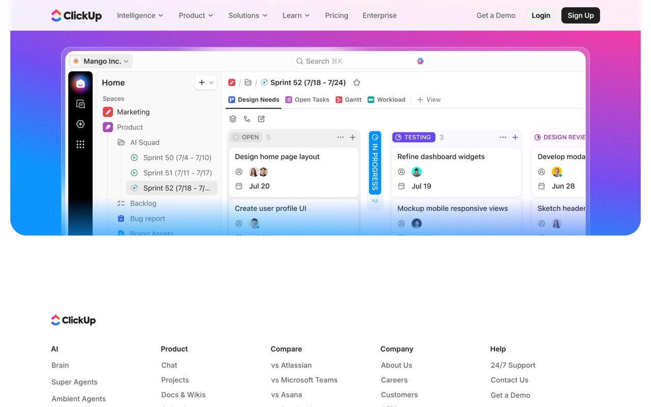ClickUp — official site screenshot