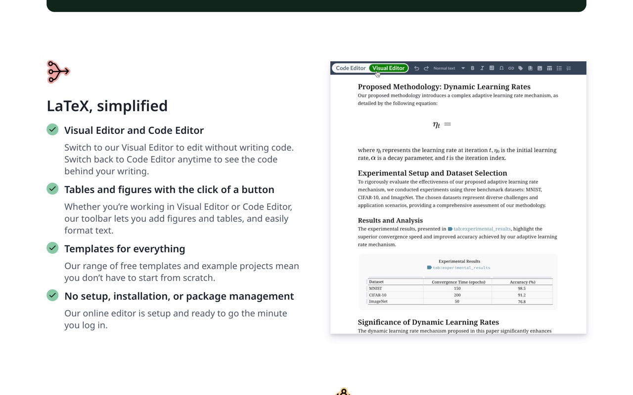 Overleaf — the product in use