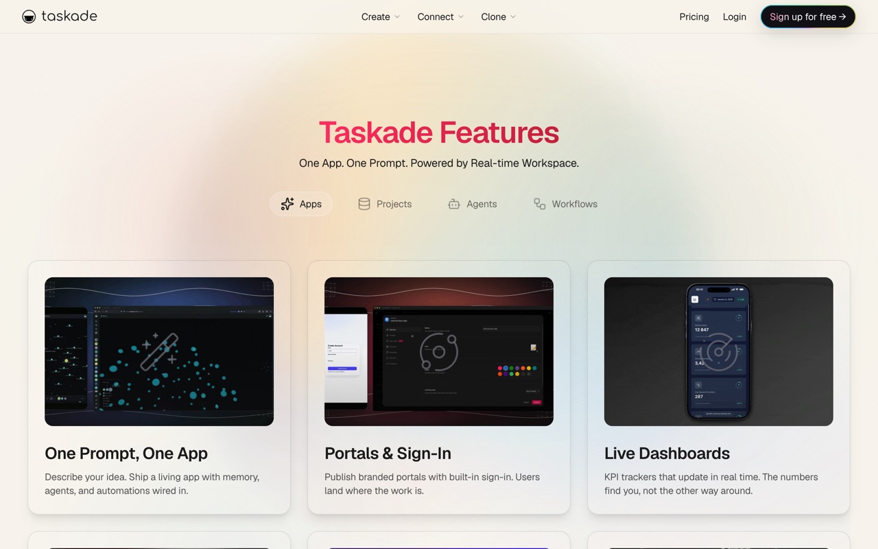 Taskade — official site screenshot