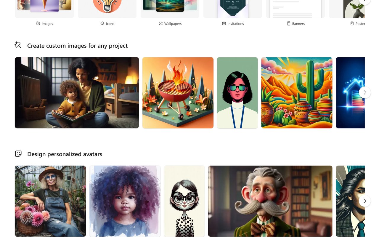 Microsoft Designer — official page screenshot 1