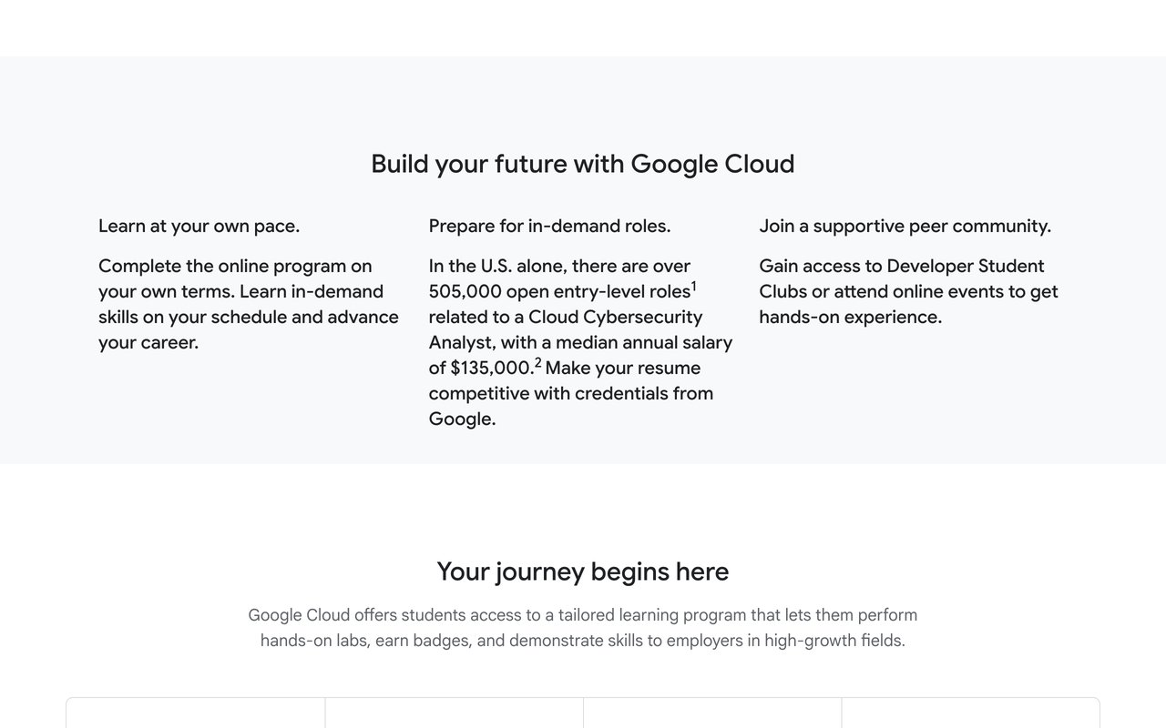 Google Cloud Skills — official page screenshot 1
