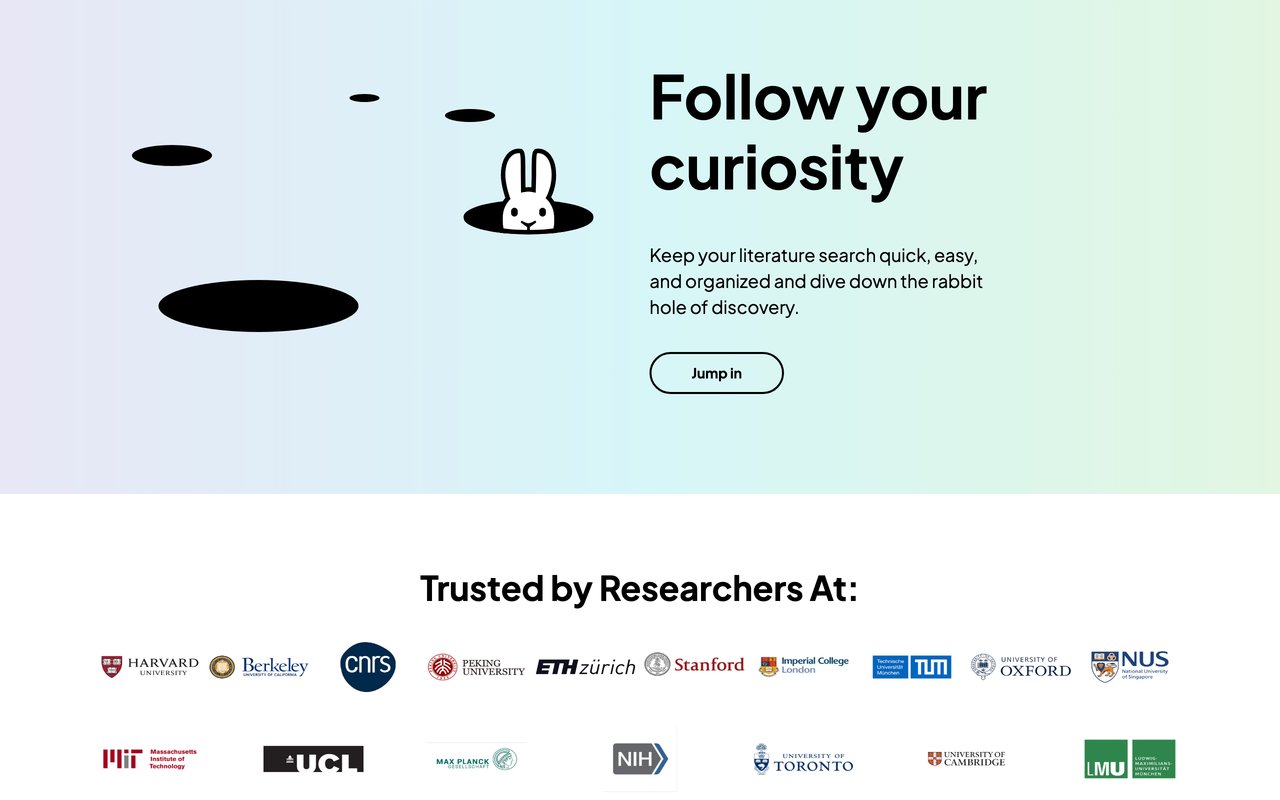 ResearchRabbit — official page screenshot 1