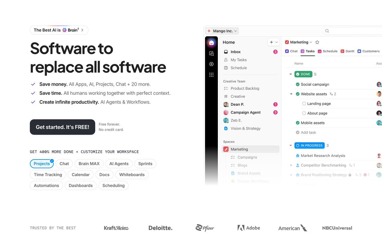 ClickUp — official page screenshot 1