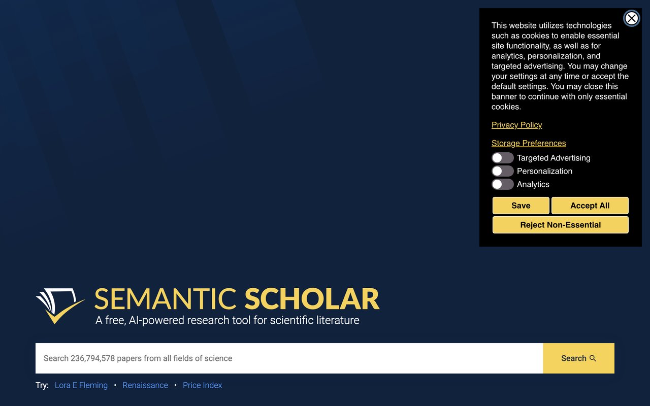 Semantic Scholar — official page screenshot 1