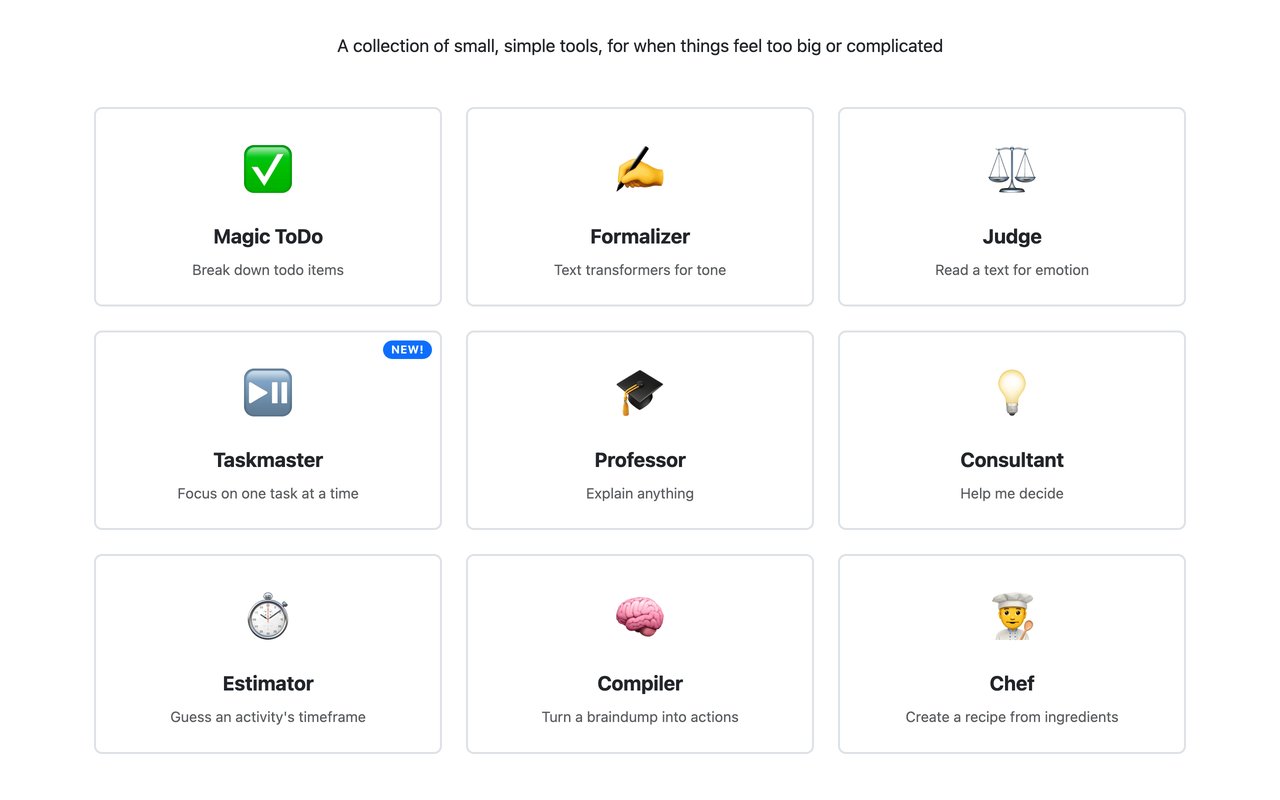 Goblin.tools — official page screenshot 1