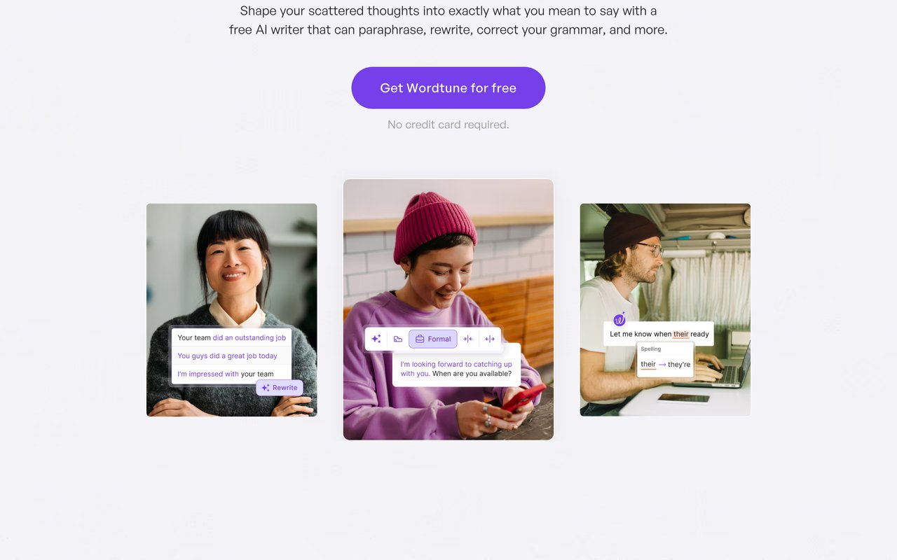 Wordtune — official page screenshot 1