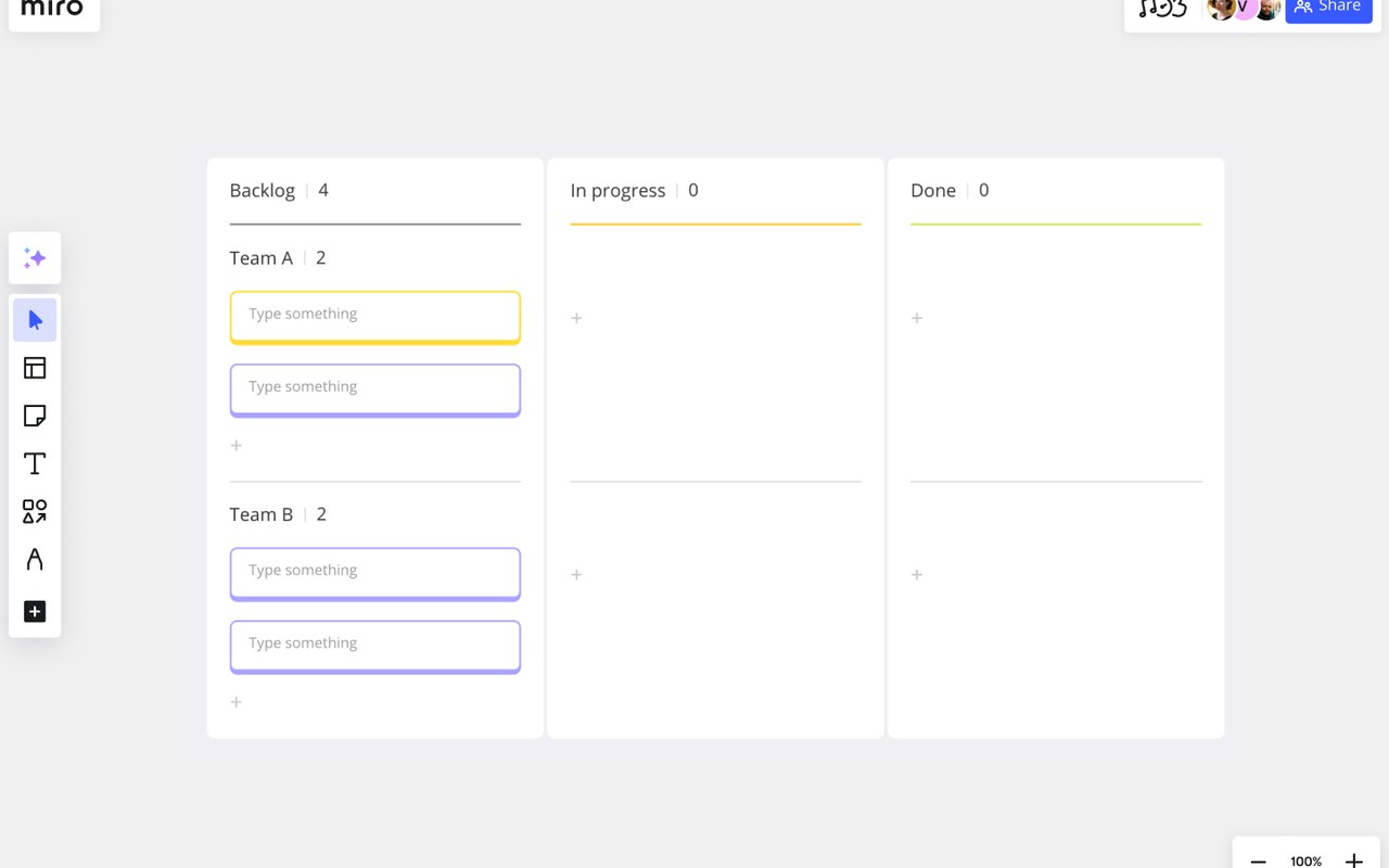 Miro — the product in use