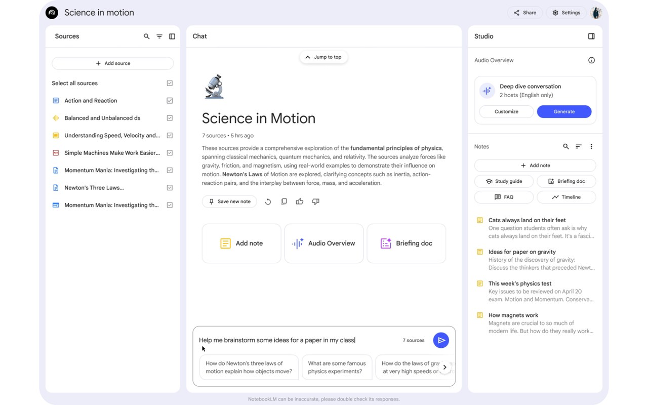 NotebookLM — official site screenshot