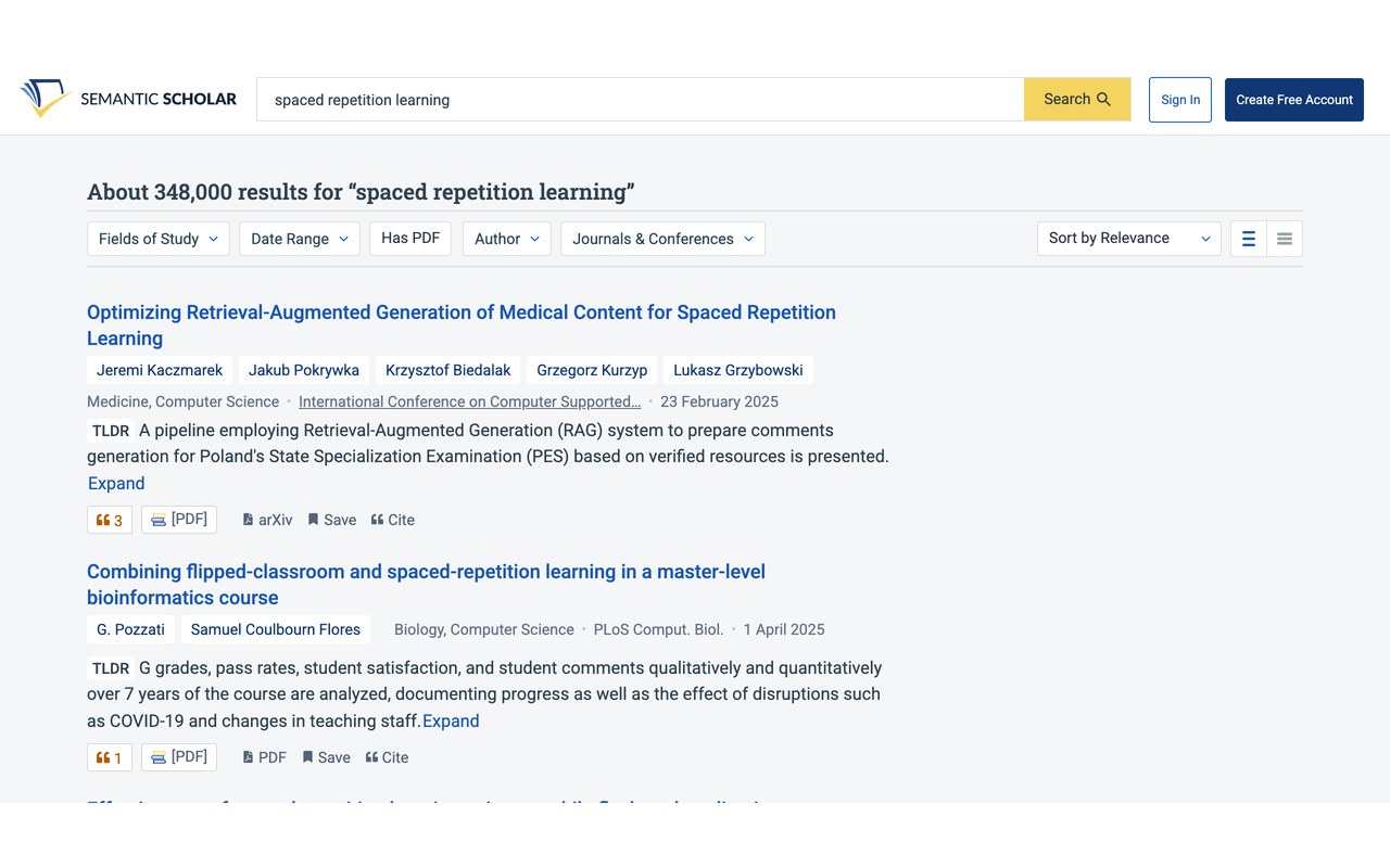 Semantic Scholar — official site screenshot