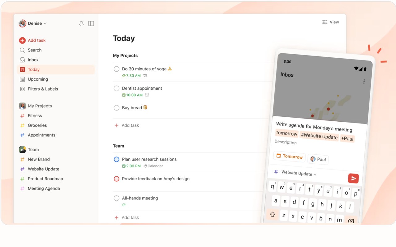 Todoist — official site screenshot